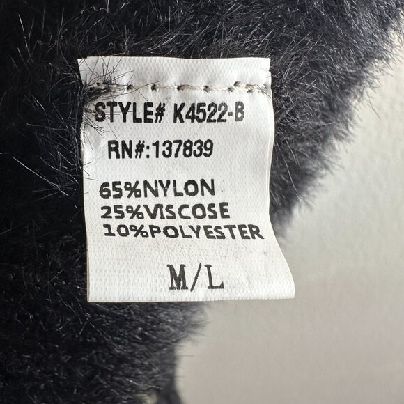 Debut Fuzzy Black Button-Front Cardigan – Size M/L – Soft Cozy Knit - Picture 8 of 8